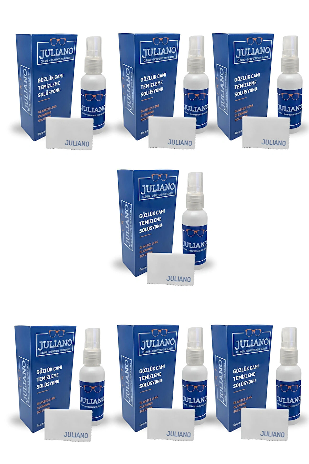 Juliano 7 Adet Gözlük Temizleme Antistatik Solusyon Sprey  Set