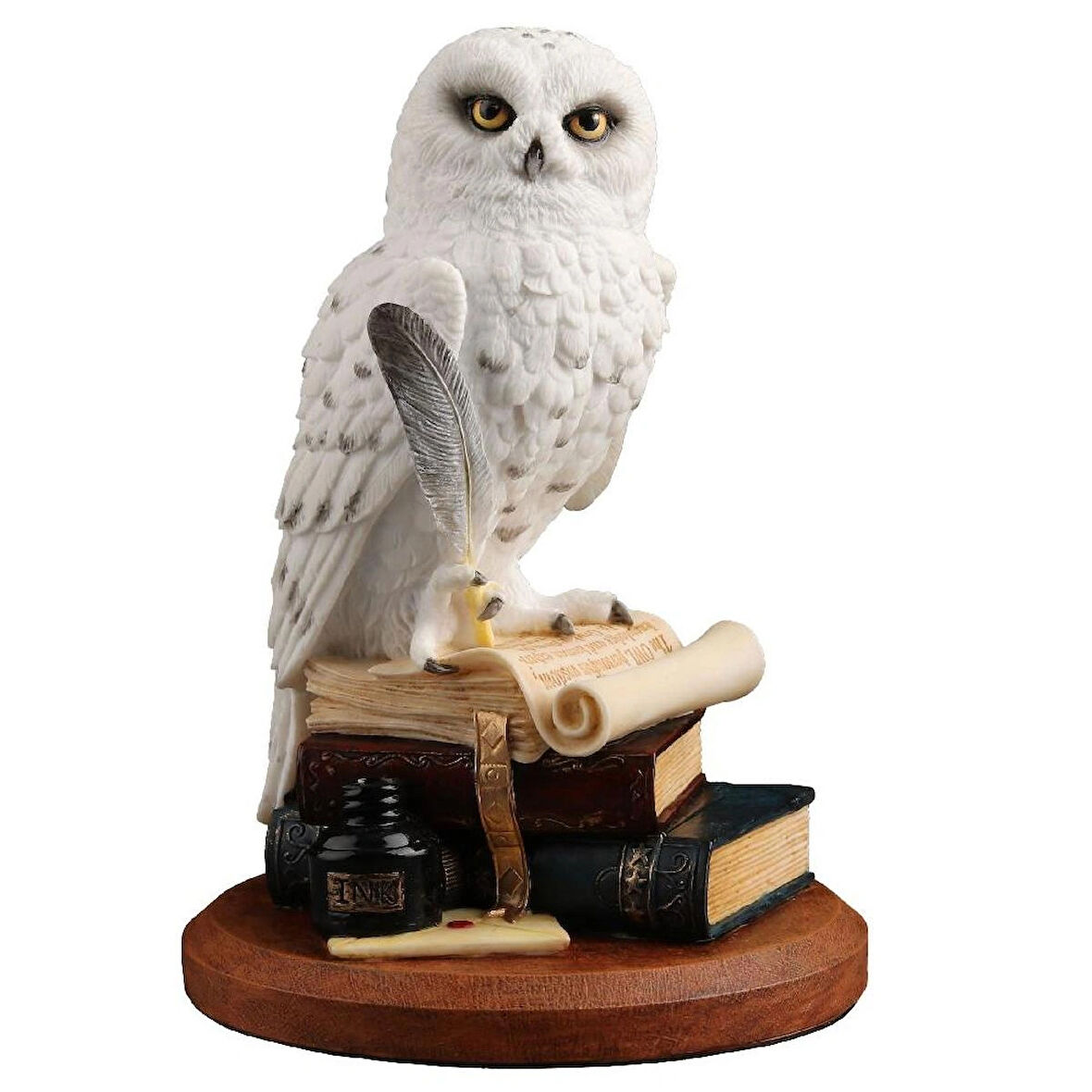Wise Hayvanlar Alemi - Kitap Üstünde Kar Baykuşu Biblo Dekoratif Obje 14,5×10,5×10,5 CM