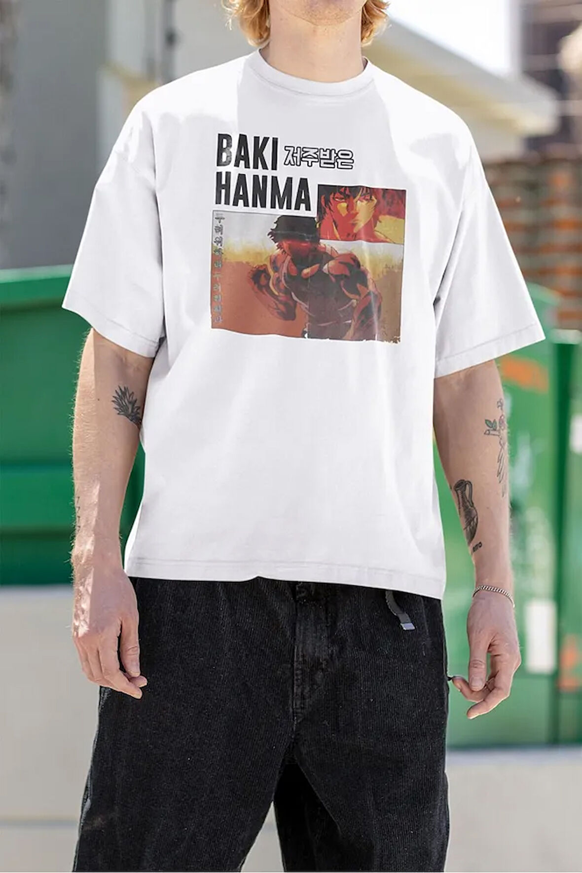 Baki Hanma Unisex Oversize Anime Karakter Baskılı Tişört