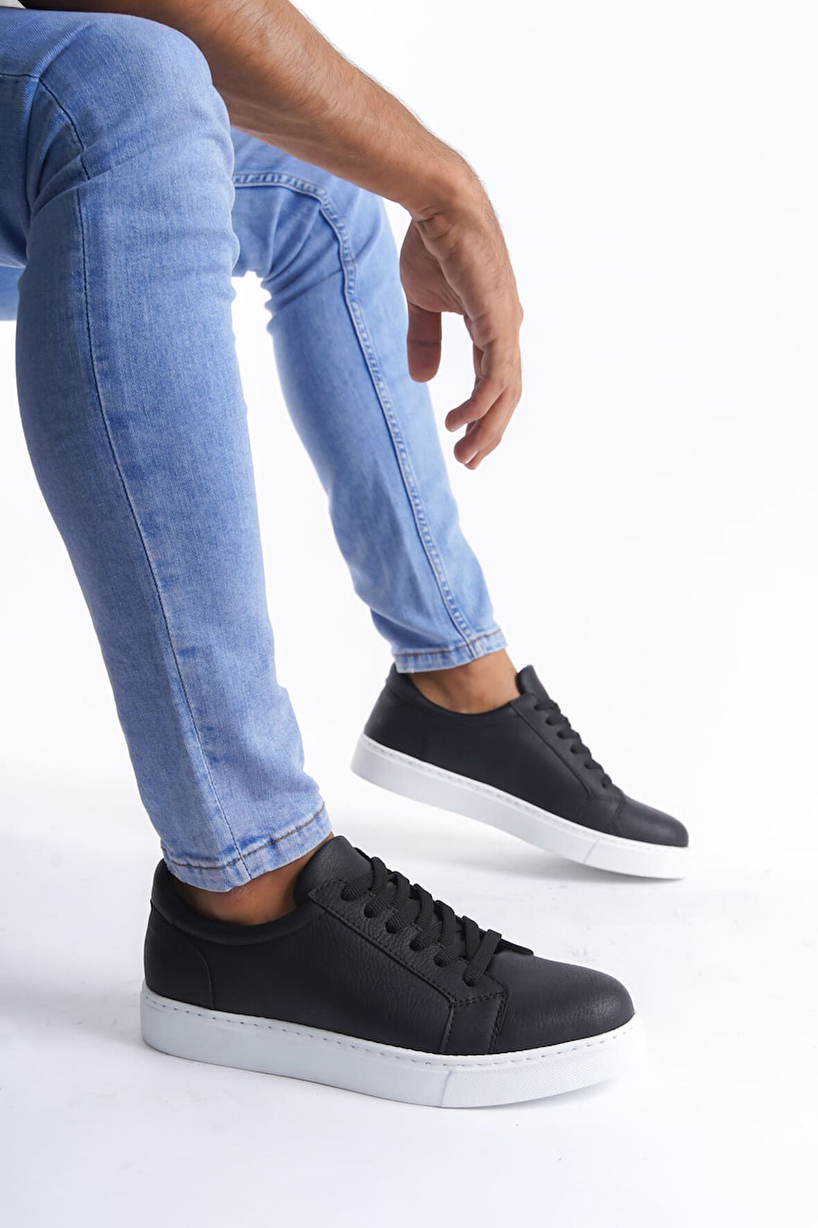 J165 Elite Cilt Erkek Günlük Sneaker Ayakkabı BT Siyah