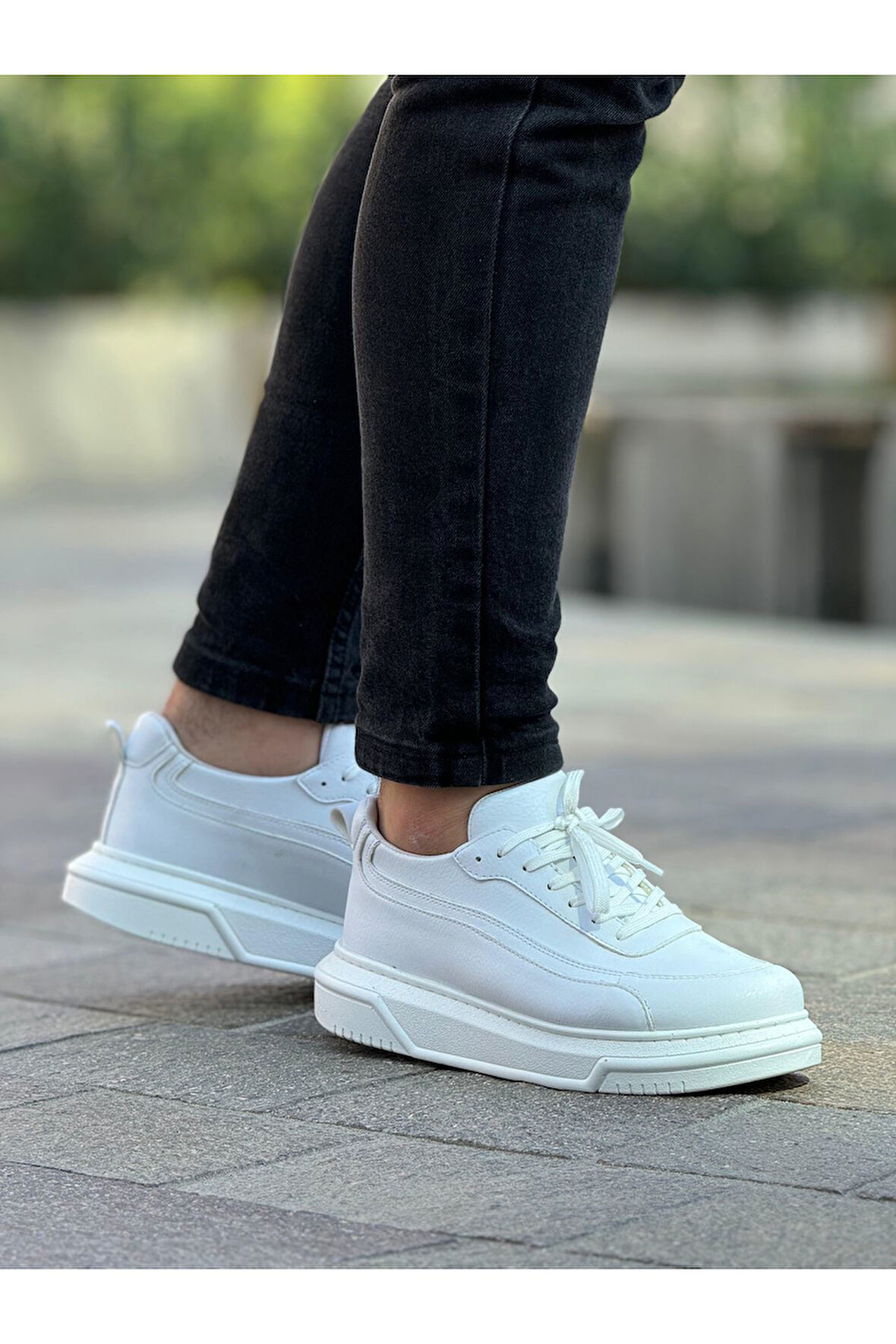 J987 Second Edition Ortopedik Taban Günlük Cilt Erkek Sneaker Spor Ayakkabı CBT Beyaz