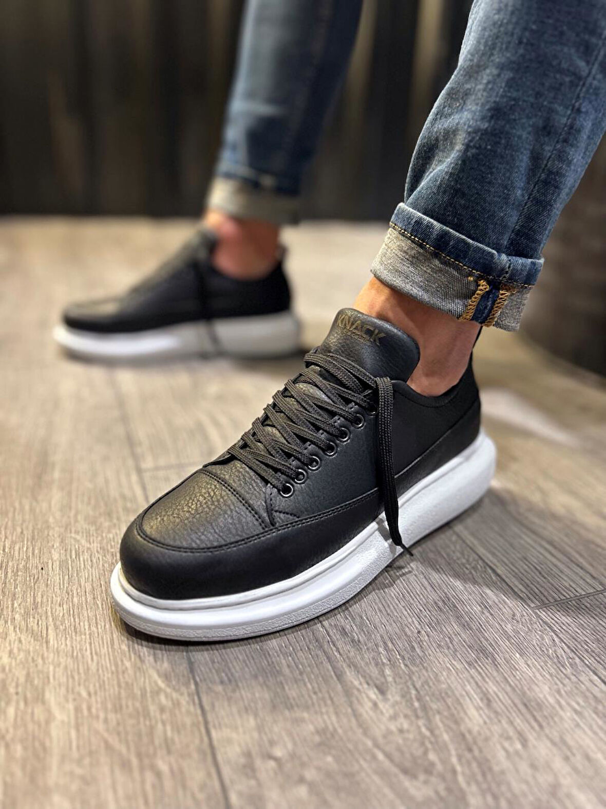 J814 Bağcıklı Ortopedik Taban Erkek Günlük Sneaker Spor Ayakkabı BT Siyah