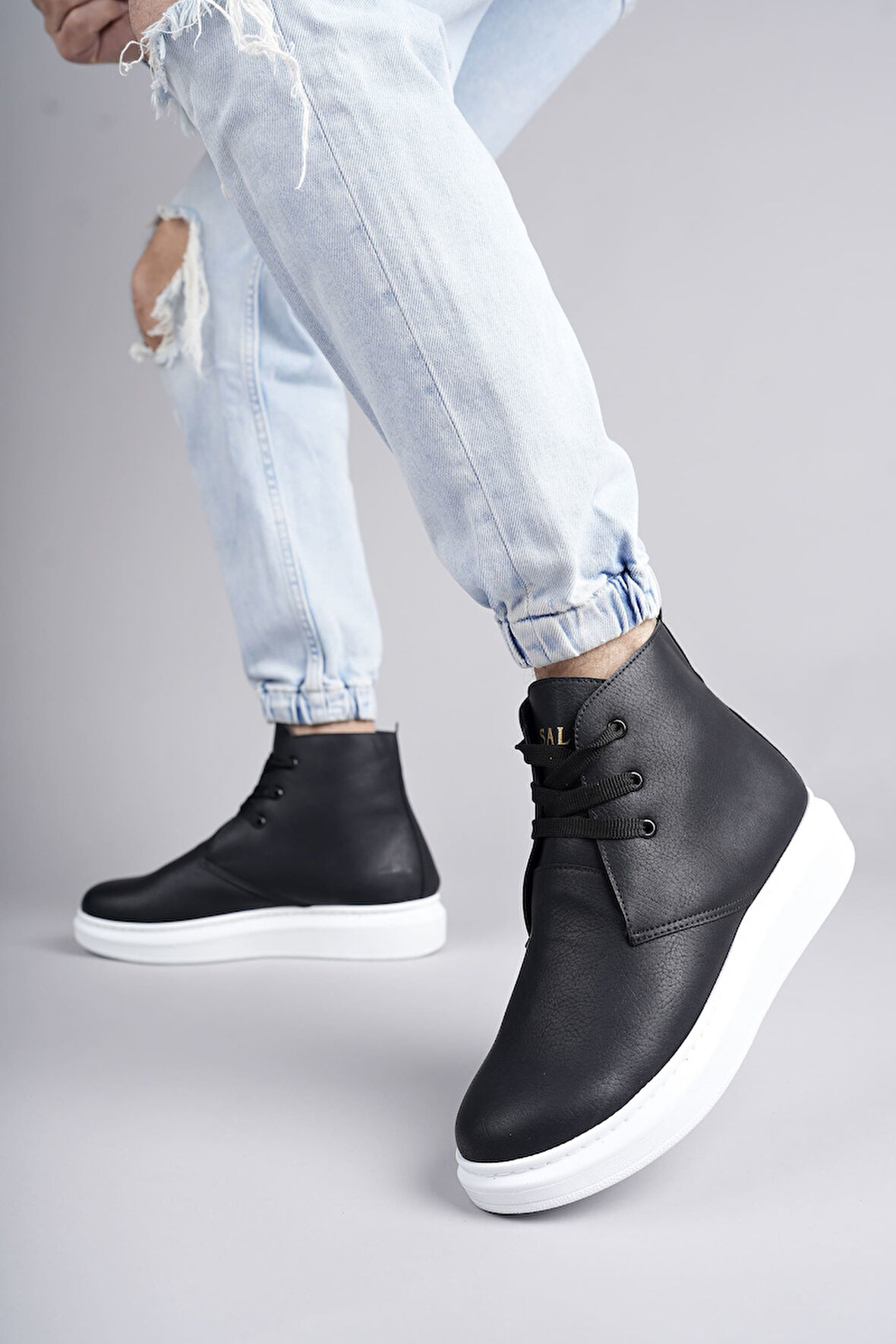 J207 Oslo Bağcıklı Cilt Erkek Günlük Spor Bot BT Siyah