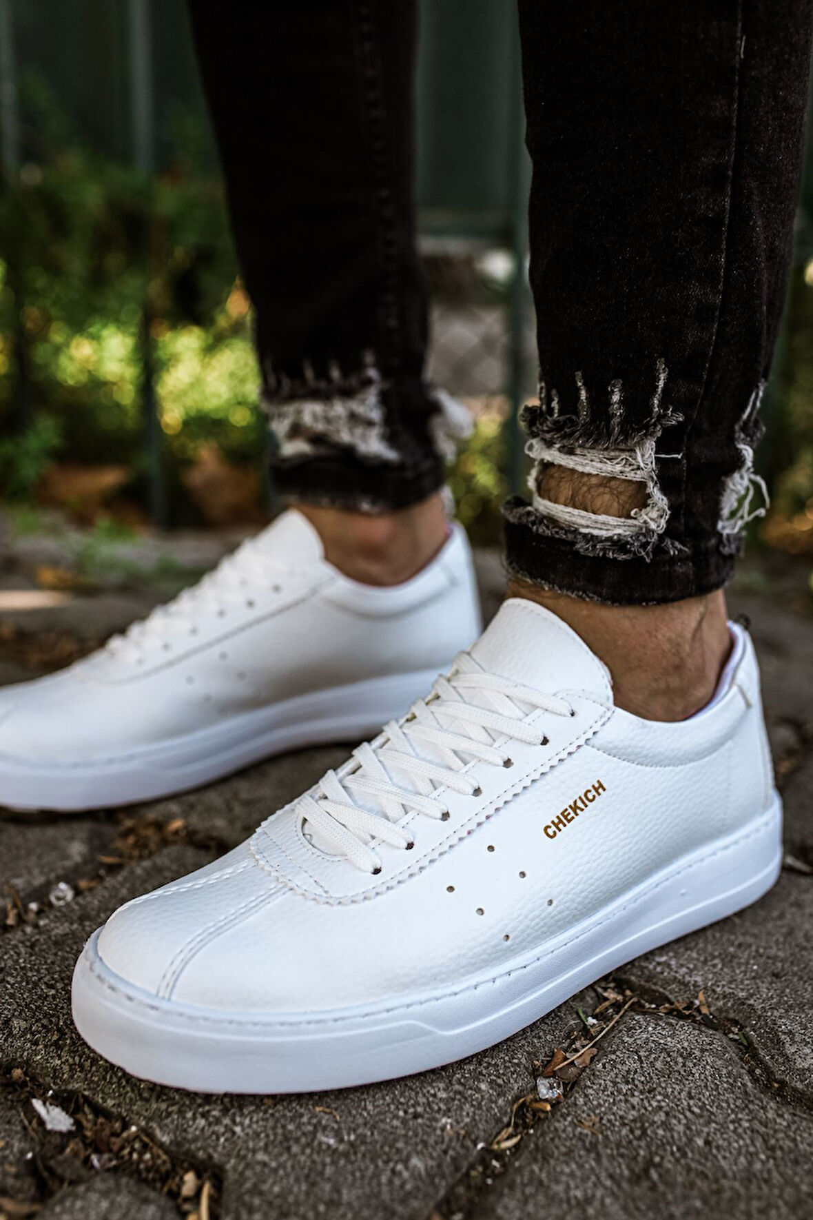 J063 Star-X Ortopedik Taban Günlük Cilt Erkek Sneaker Spor Ayakkabı CBT Beyaz
