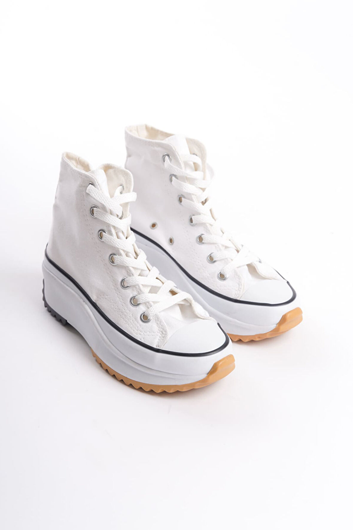 CHLOE Bağcıklı Ortopedik Taban Kadın Sneaker Ayakkabı BT Beyaz