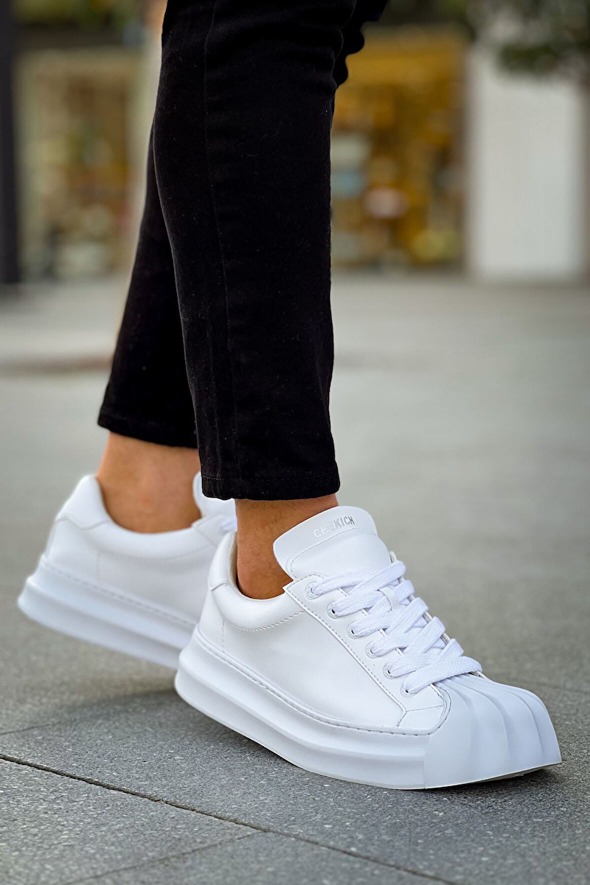 J2411 Artenay Ortopedik Taban Günlük Cilt Erkek Sneaker Spor Ayakkabı CBT Beyaz