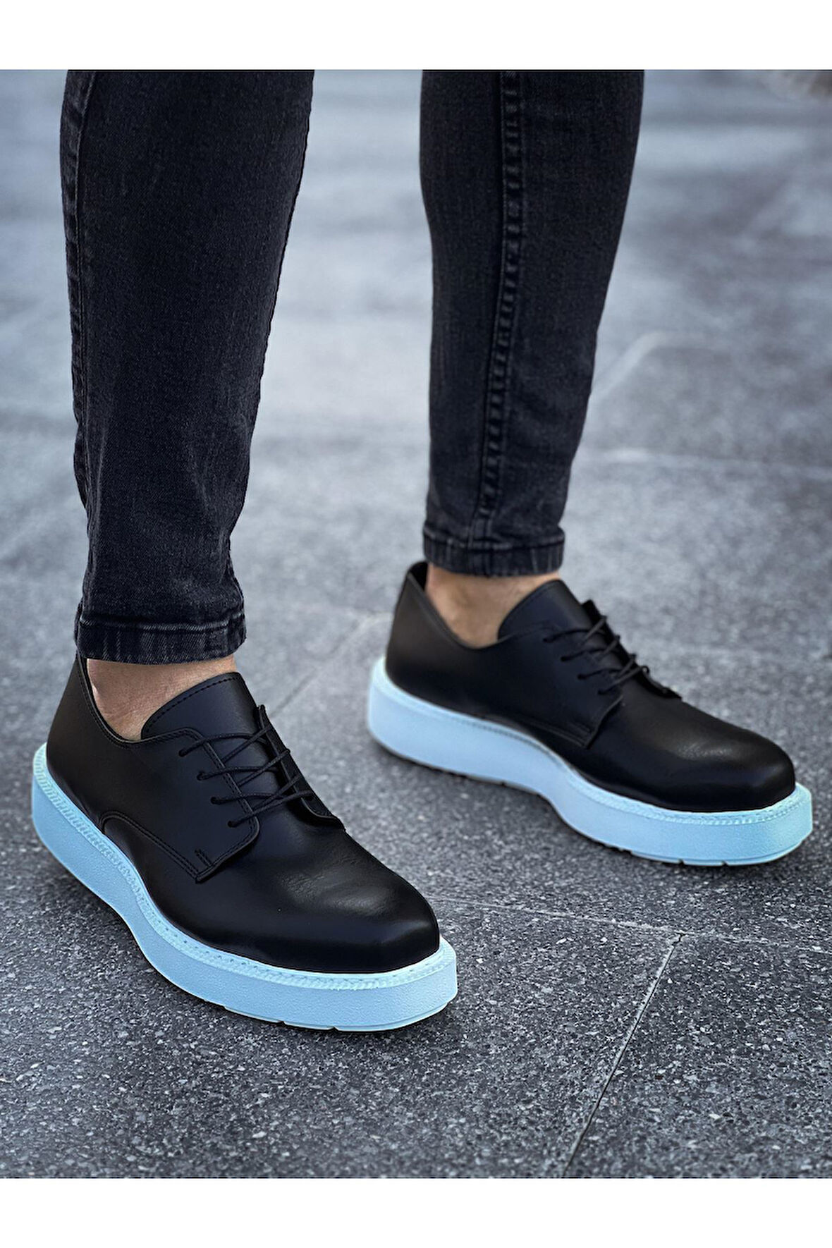 J001 Classic Lace Ortopedik Taban Günlük Cilt Erkek Klasik Ayakkabı CBT Siyah