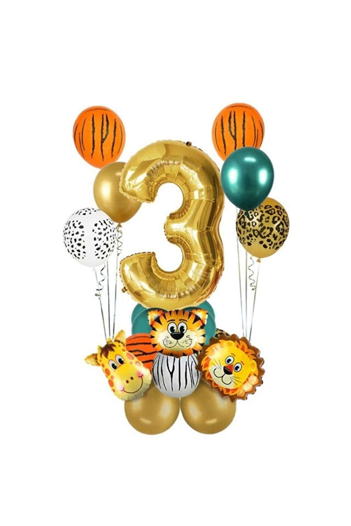 3 Yaş Gold Safari Temalı Balon Seti