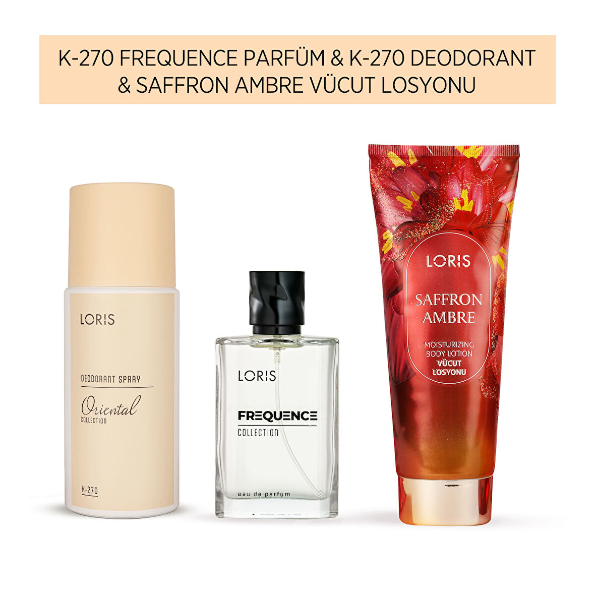K-270 Kadın Parfüm & K-270 Deodorant & Saffron Ambre Losyon