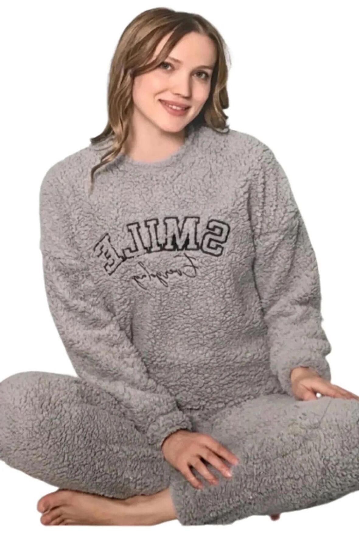 Gri Kuzu Welsoft Pijama Takımı