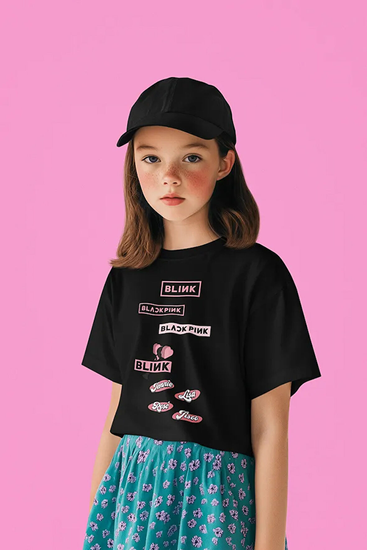 Blackpink Baskılı Unisex Müzik Grubu Çocuk Tişört (1-12 Yaş)