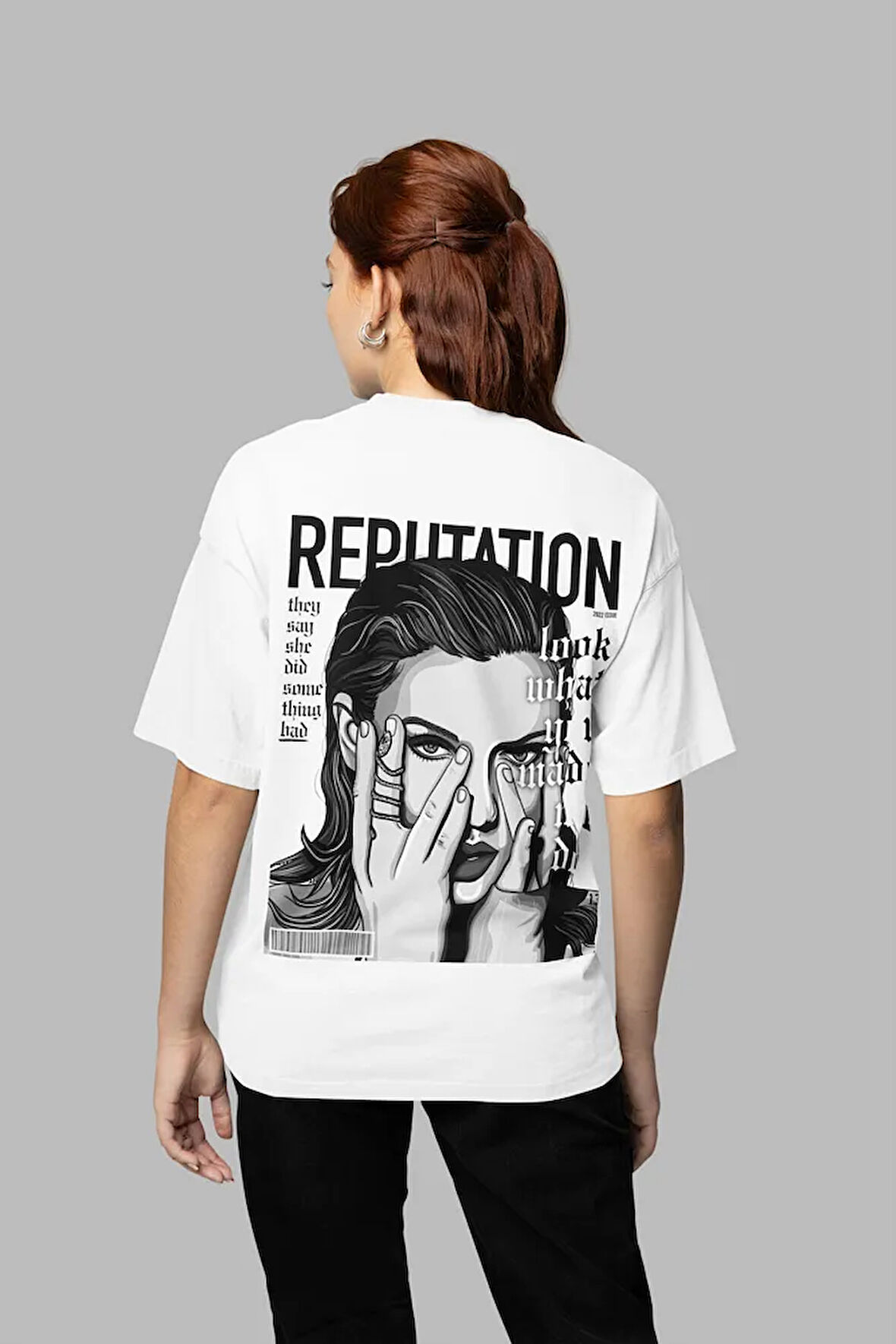 Taylor Swift Albüm Reputation Yazılı Unisex Oversize Şarkıcı Tişört