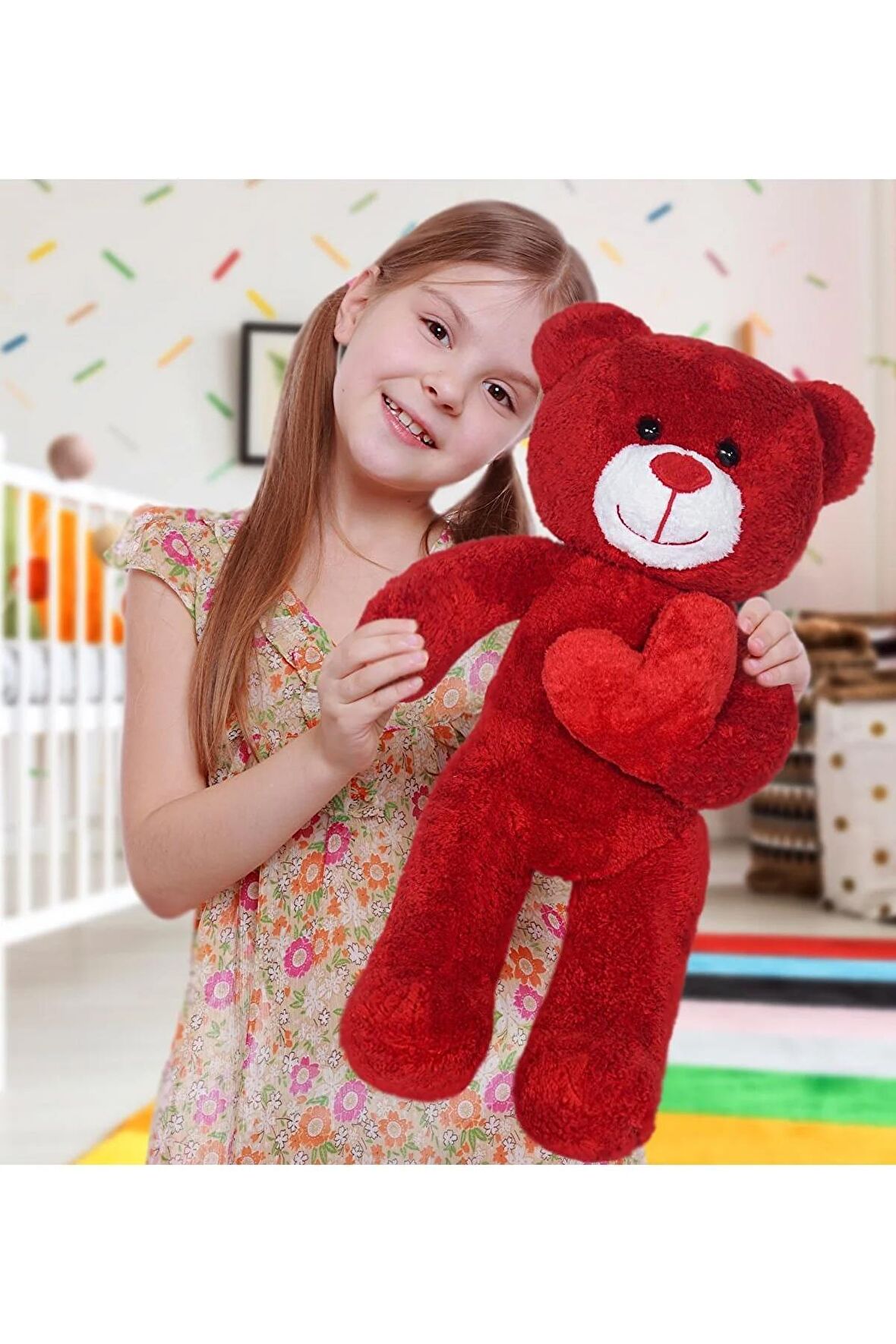 50 Cm Kalpli Peluş Sevimli Ayıcık