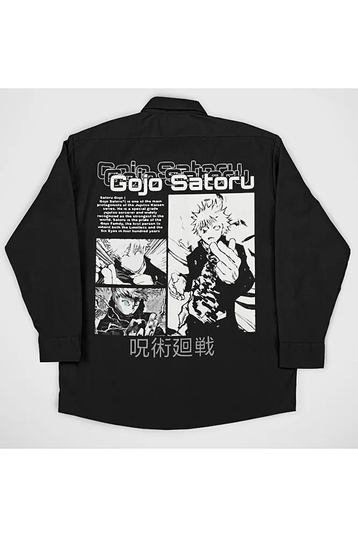Gojo Satoru Baskılı Unisex Anime Cepli Gömlek