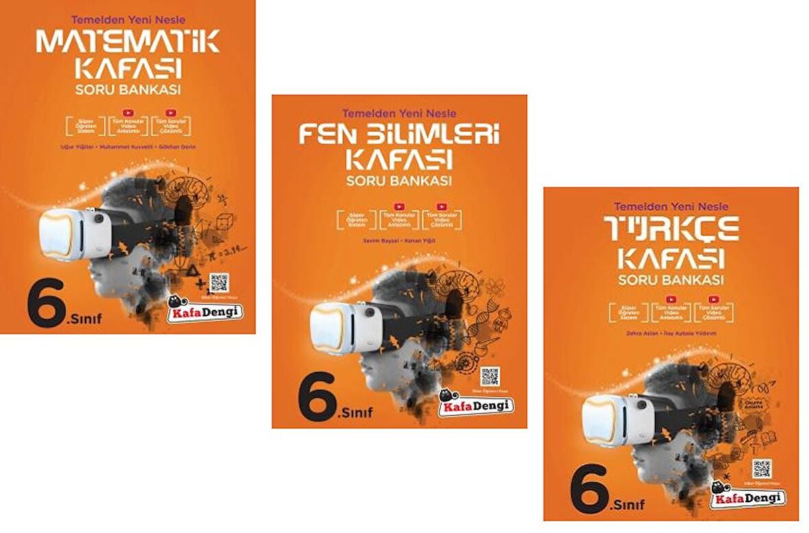 Kafadengi 6. Sınıf Matematik Türkçe Fen Kafası Soru Bankası Seti 2023