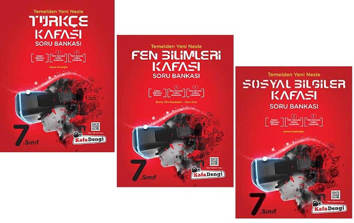 Kafadengi 7. Sınıf Türkçe + Fen + Sosyal Kafası Soru Seti 3 Kitap 2023