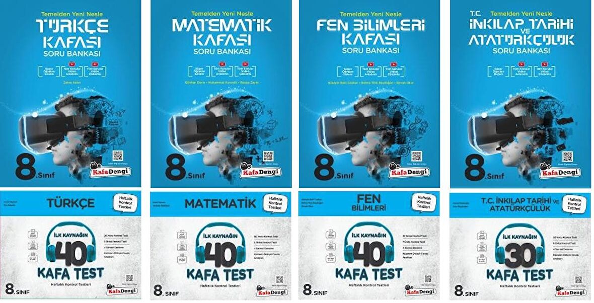 Kafadengi 8. Sınıf Lgs Kafa Soru + Test Seti 8 Kitap 2023