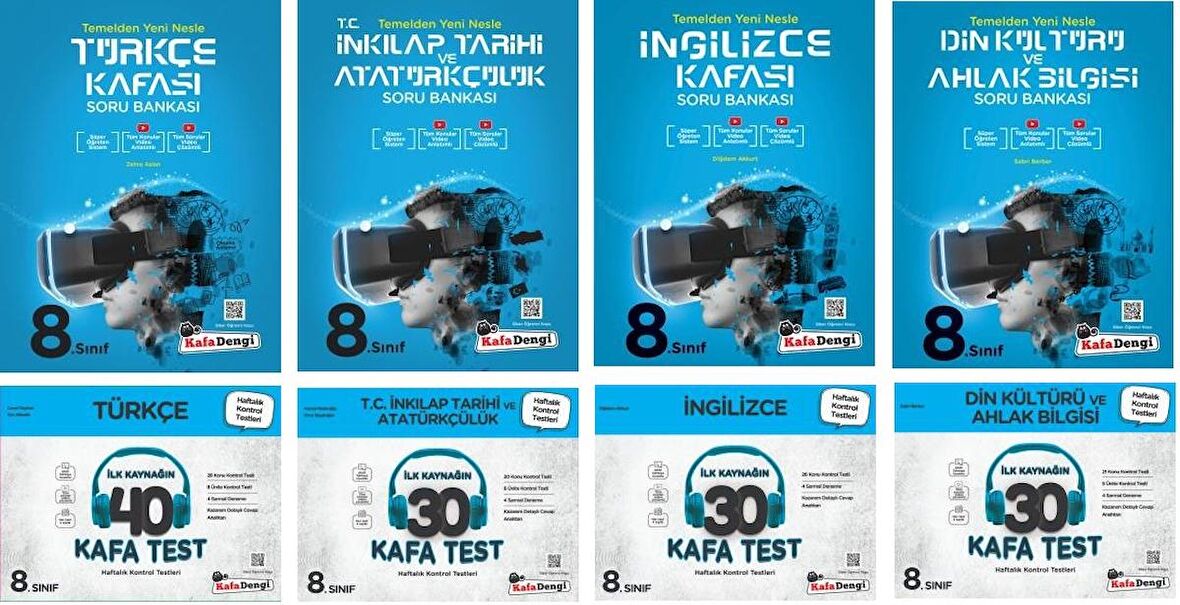 Kafadengi 8. Sınıf Lgs Sözel Kafa Soru + Test Seti 8 Kitap 2023