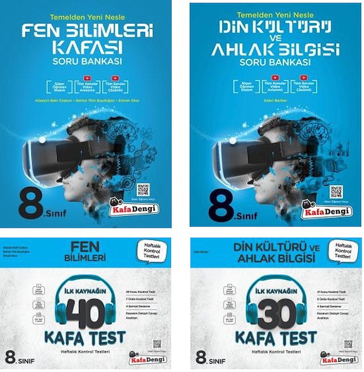 Kafadengi 8. Sınıf Lgs Fen Bilimleri + Din Kültürü Kafa Soru + Test Seti 4 Kitap 2023
