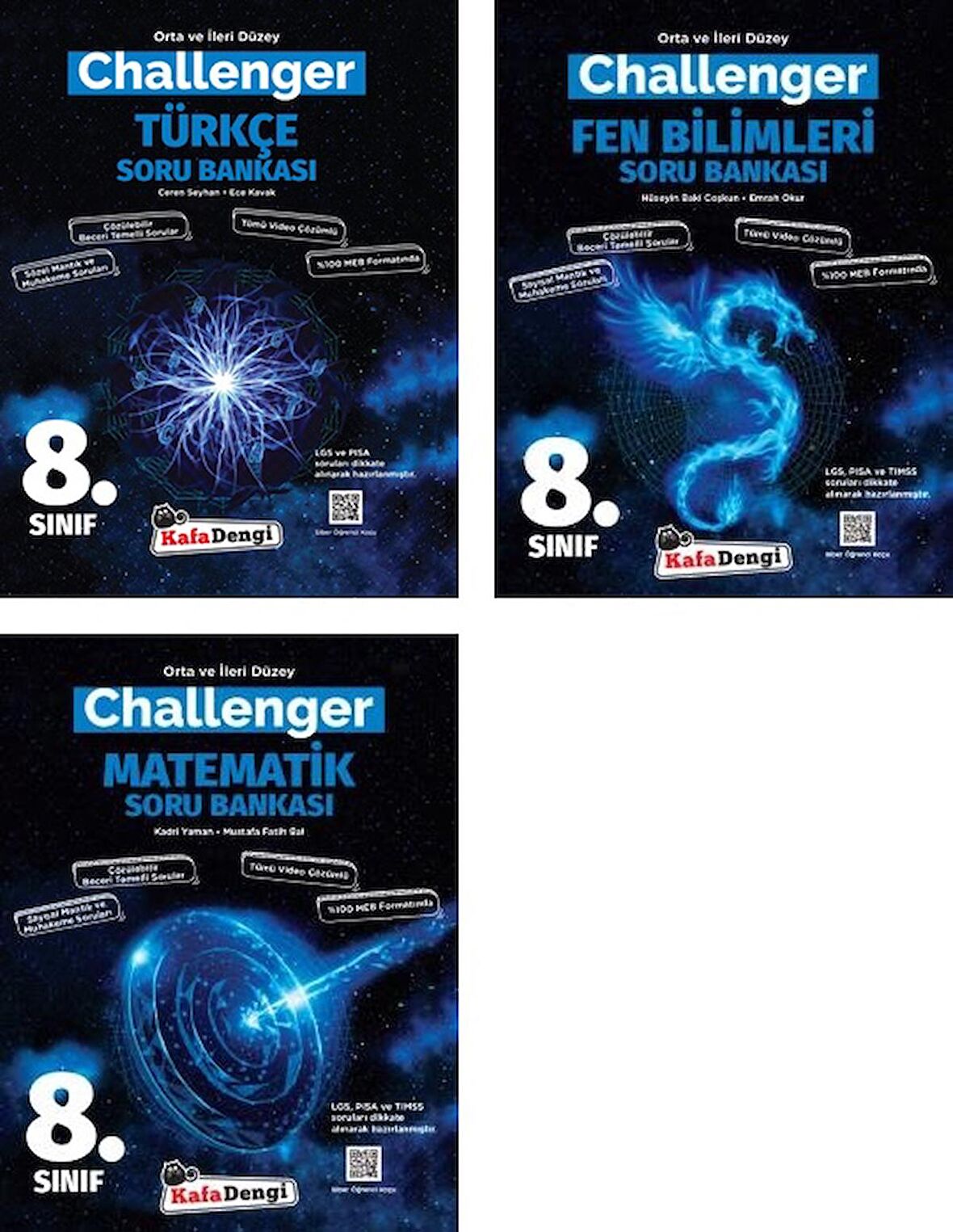 Kafadengi 8. Sınıf Lgs Matematik + Türkçe + Fen Challenger Soru Seti 3 Kitap 2023