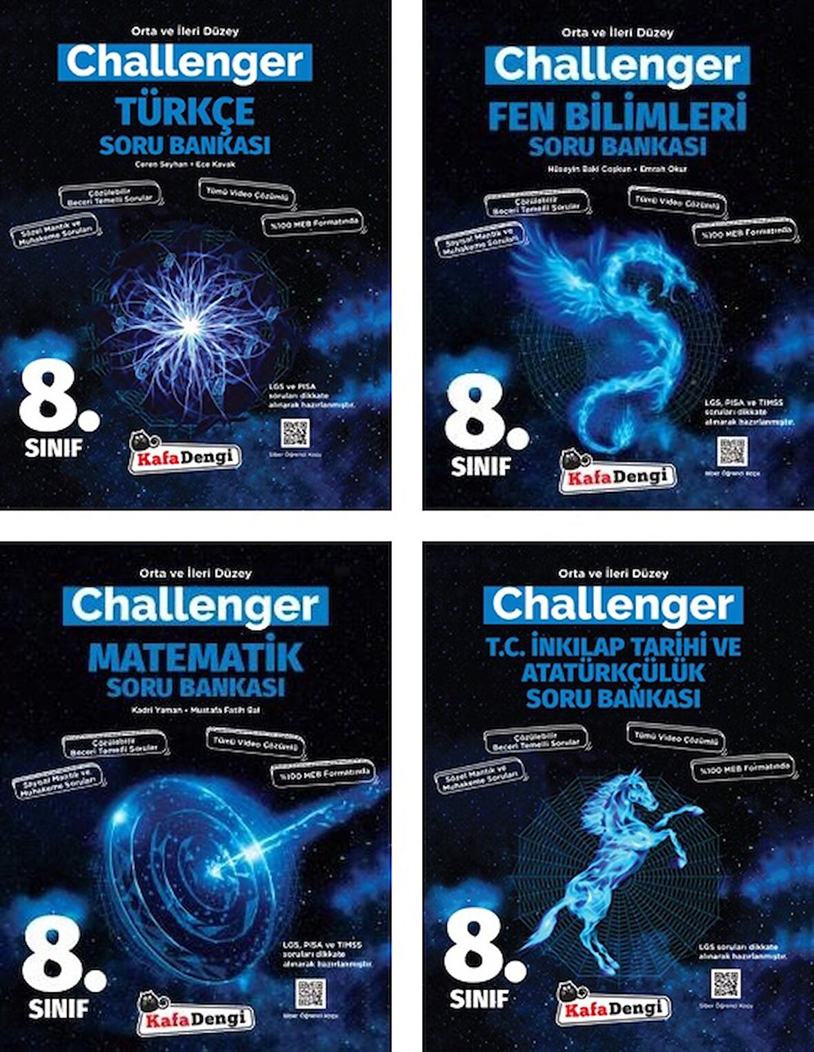 Kafadengi 8. Sınıf Lgs Matematik + Türkçe + Fen + İnkılap Challenger Soru Seti 4 Kitap 2023