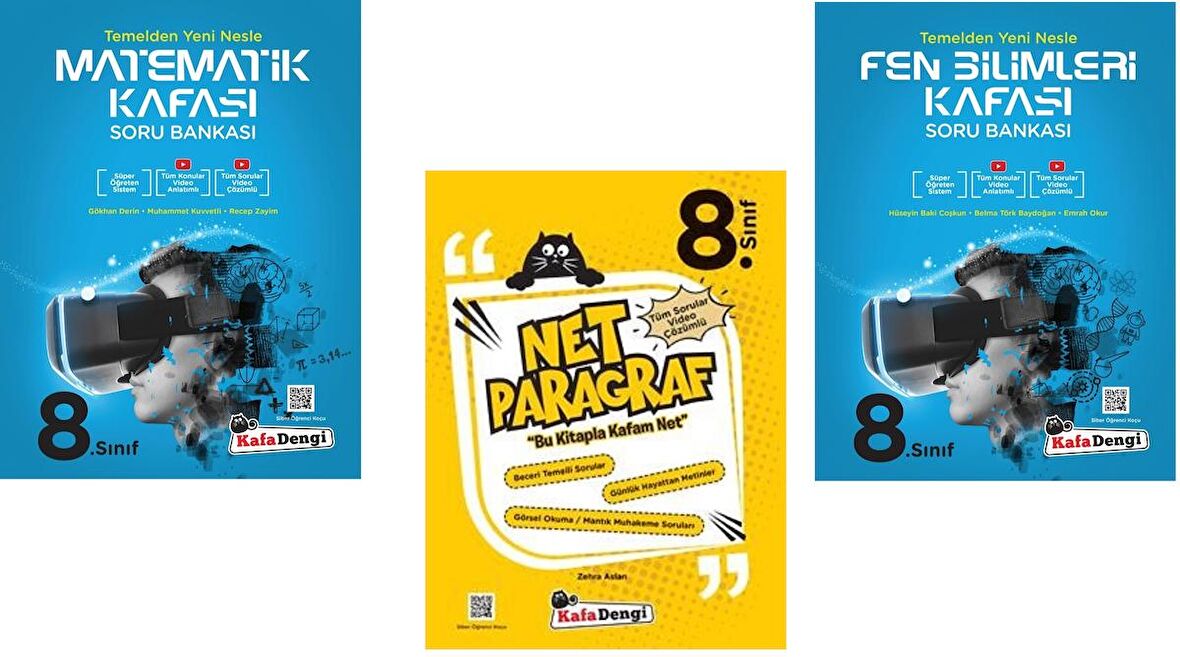 Kafadengi 8. Sınıf Lgs Matematik + Fen + Paragraf Kafası Soru Seti 3 Kitap 2023