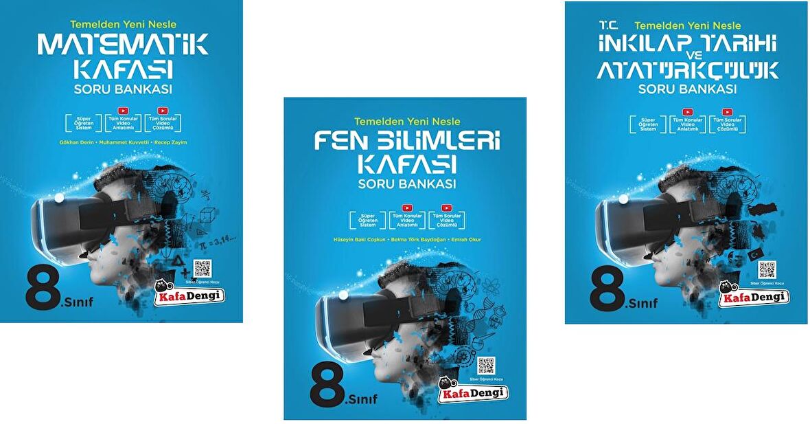 Kafadengi 8. Sınıf Lgs Matematik + Fen + İnkılap Kafası Soru Seti 3 Kitap 2023