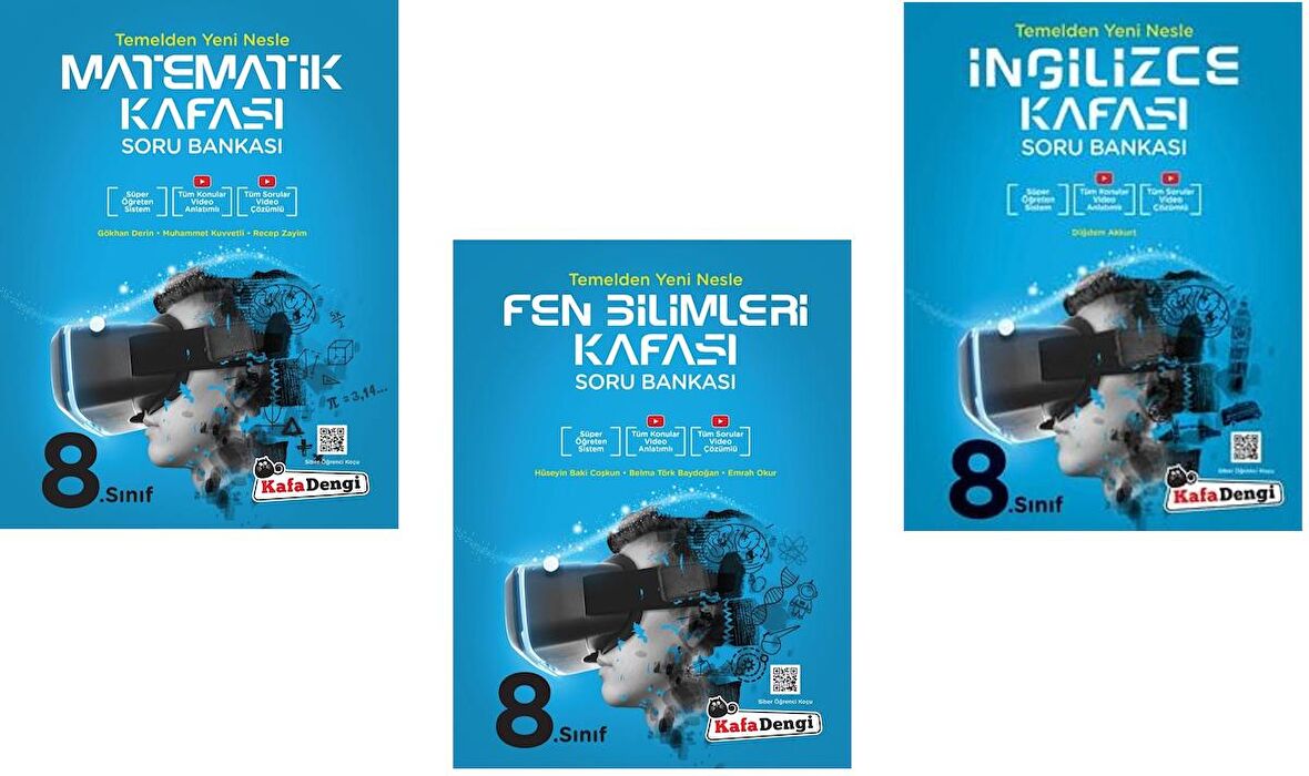 Kafadengi 8. Sınıf Lgs Matematik + Fen + İngilizce Kafası Soru Seti 3 Kitap 2023