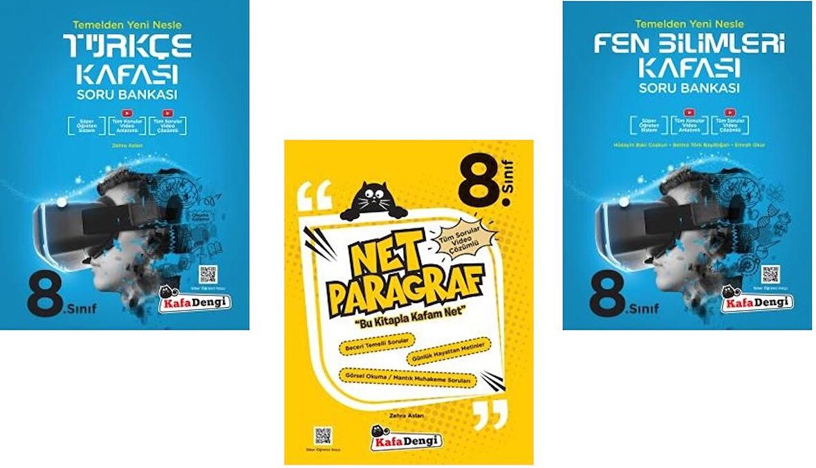 Kafadengi 8. Sınıf Lgs Fen + Türkçe + Paragraf Kafası Soru Seti 3 Kitap 2023