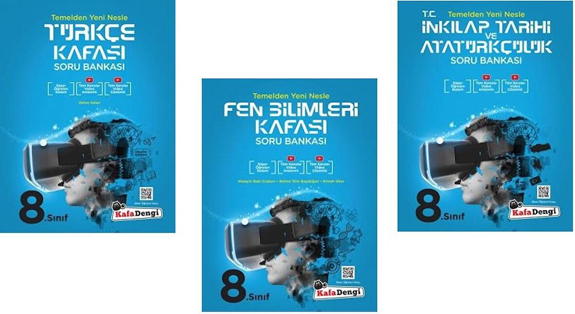 Kafadengi 8. Sınıf Lgs Fen + Türkçe + İnkılap Kafası Soru Seti 3 Kitap 2023