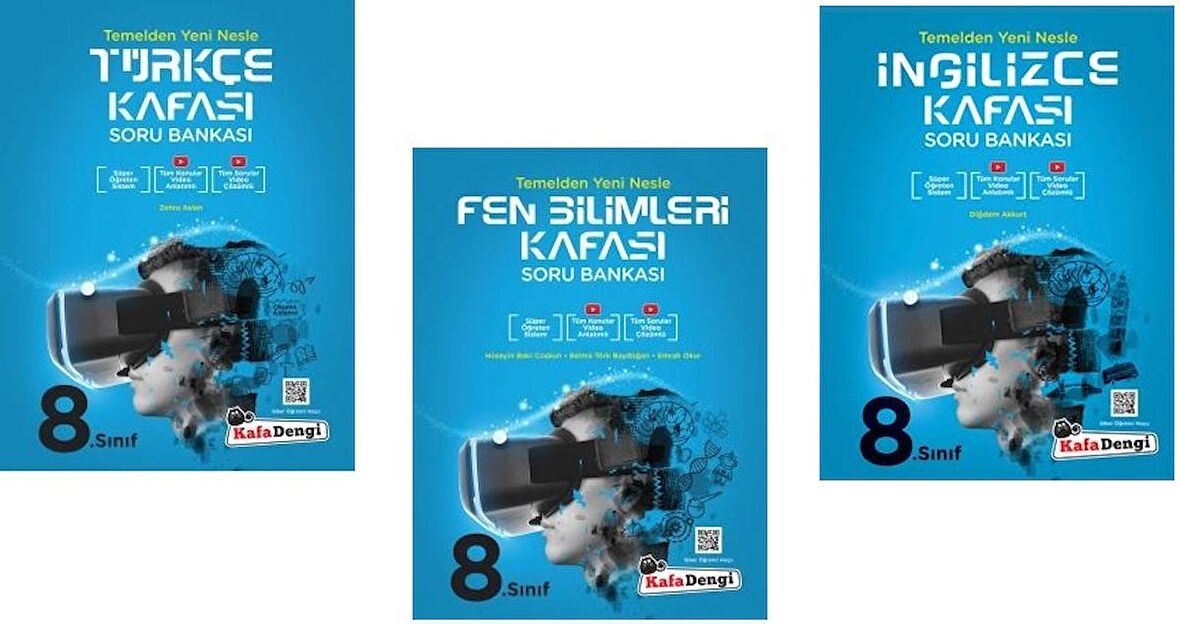 Kafadengi 8. Sınıf Lgs Fen + Türkçe + İngilizce Kafası Soru Seti 3 Kitap 2023