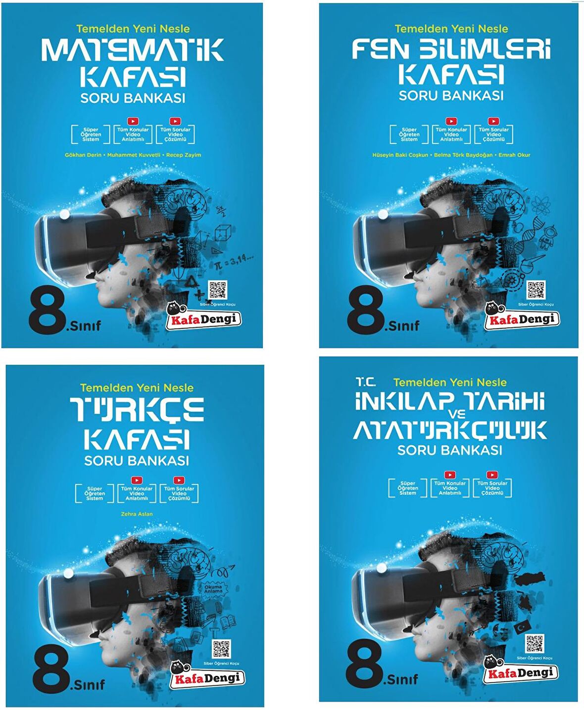 Kafadengi 8. Sınıf Lgs Kafası Soru Bankası Seti 4 Kitap 2023