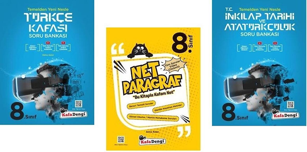 Kafadengi 8. Sınıf Lgs Türkçe + Paragraf + İnkılap Kafası Soru Seti 3 Kitap 2023