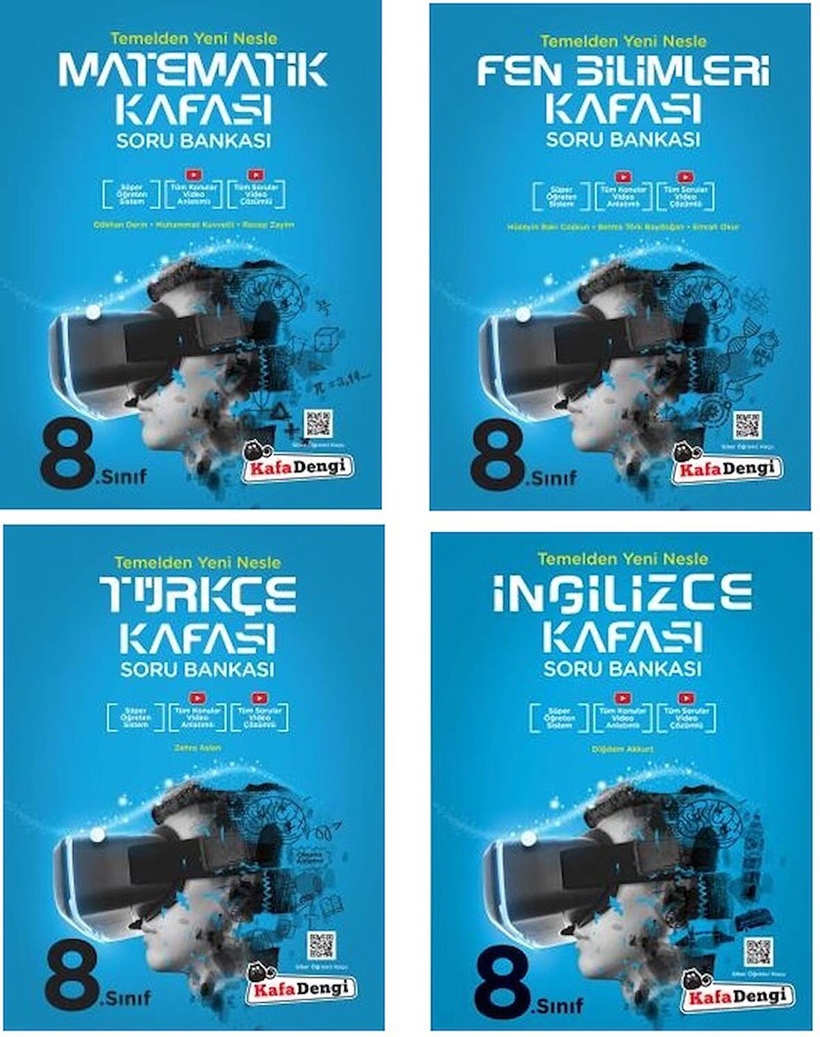 Kafadengi 8. Sınıf Lgs Matematik + Türkçe + Fen + İngilizce Kafası Soru Seti 4 Kitap 2023
