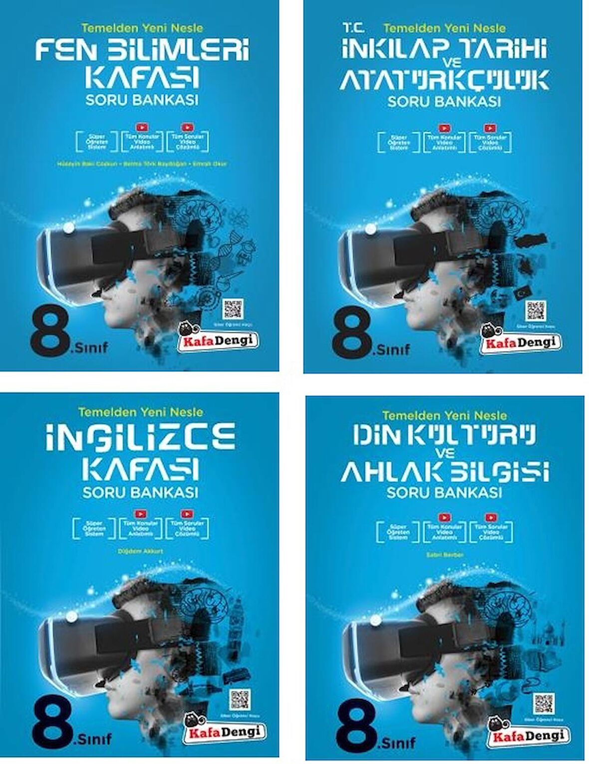 Kafadengi 8. Sınıf Lgs Fen + İngilizce + İnkılap + Din Kafası Soru Seti 4 Kitap 2023