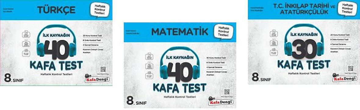 Kafadengi 8. Sınıf Lgs Matematik + Türkçe + İnkılap Kafa Test Seti 3 Kitap 2023