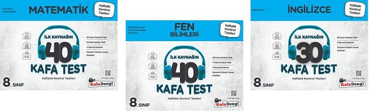 Kafadengi 8. Sınıf Lgs Matematik + Fen + İngilizce Kafa Test Seti 3 Kitap 2023