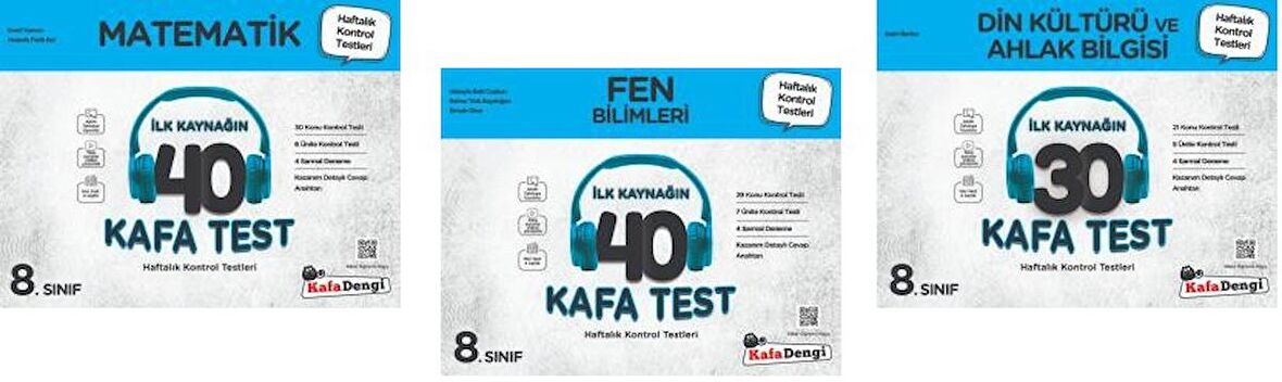 Kafadengi 8. Sınıf Lgs Matematik + Fen + Din Kafa Test Seti 3 Kitap 2023
