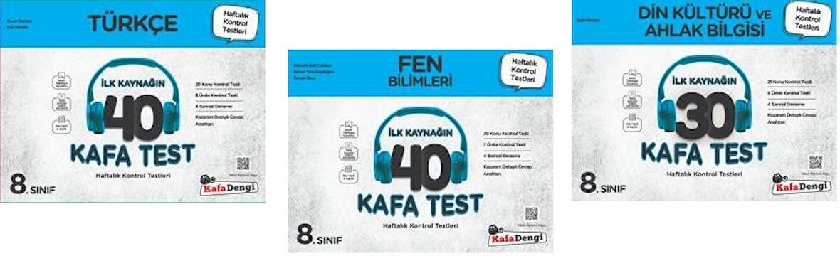 Kafadengi 8. Sınıf Lgs Fen + Türkçe + Din Kafa Test Seti 3 Kitap 2023
