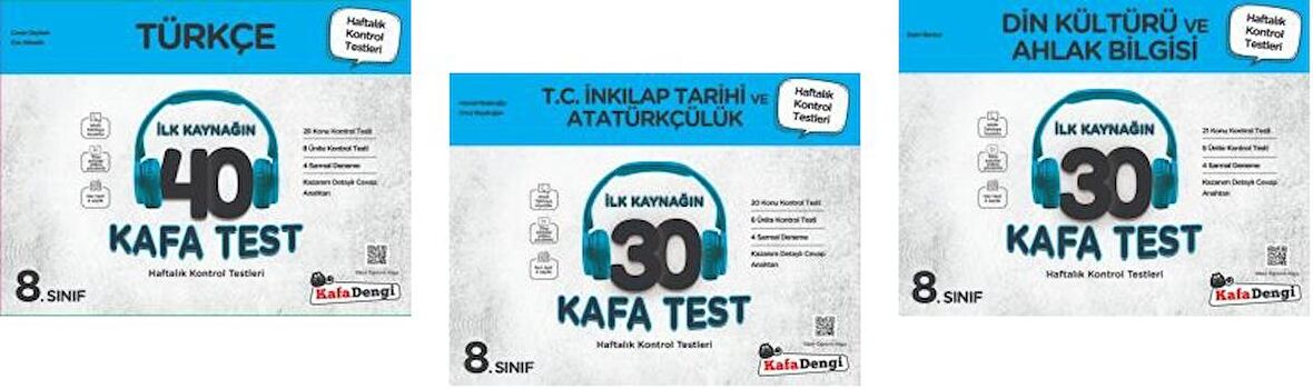 Kafadengi 8. Sınıf Lgs Türkçe + Din + İnkılap Kafa Test Seti 3 Kitap 2023