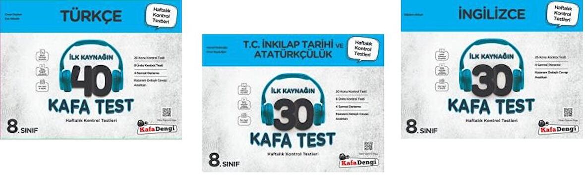 Kafadengi 8. Sınıf Lgs Türkçe + İngilizce + İnkılap Kafa Test Seti 3 Kitap 2023