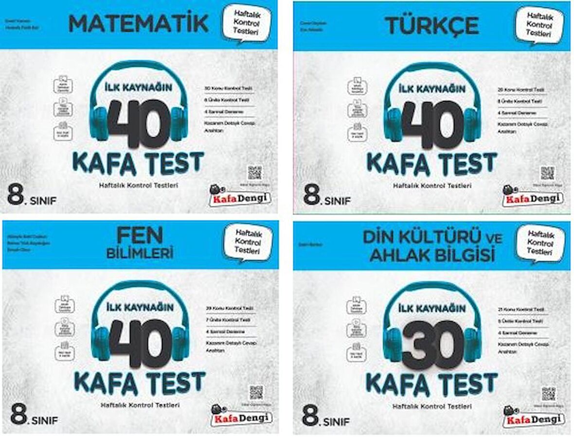 Kafadengi 8. Sınıf Lgs Matematik + Türkçe + Fen + Din Kafa Test Seti 4 Kitap 2023