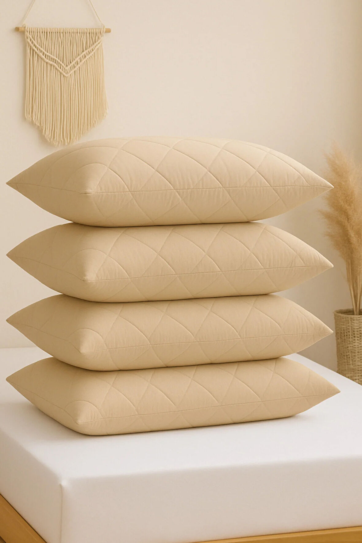 Formeya Alez Kahverengi 4 Adet %100 Pamuk Yastık Koruyucu Alez