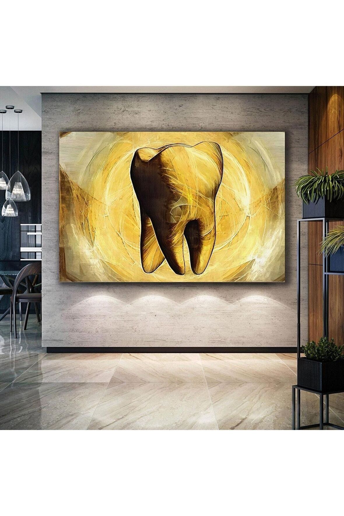 Diş Polikiliniği Dekor Ağız Diş Sağlığı Dental Beyaz Dişler Kanvas Tablo T