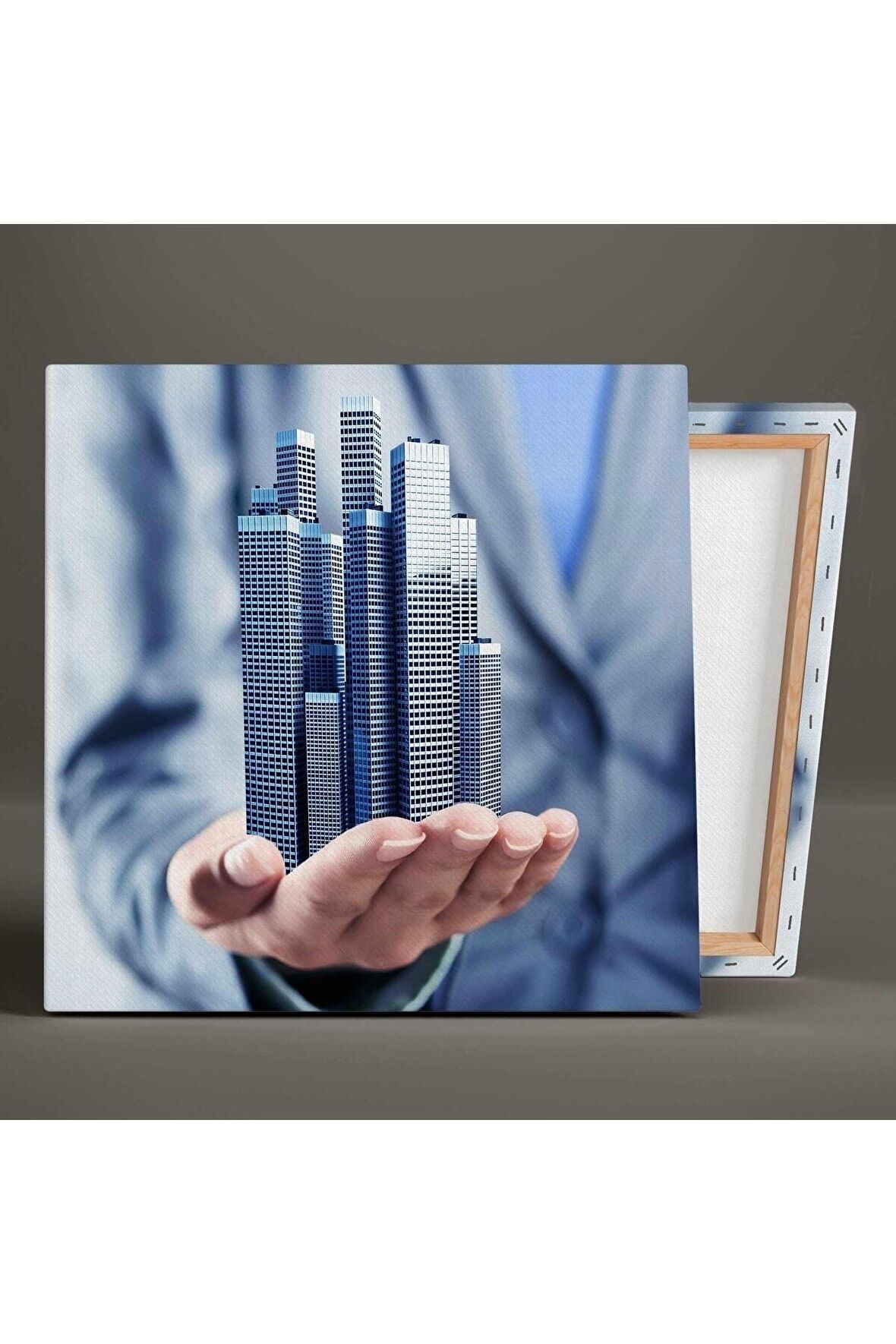 Emlak Ofisi Emlakçı Real Estate Şehir Manzarası City View Kanvas Tablo