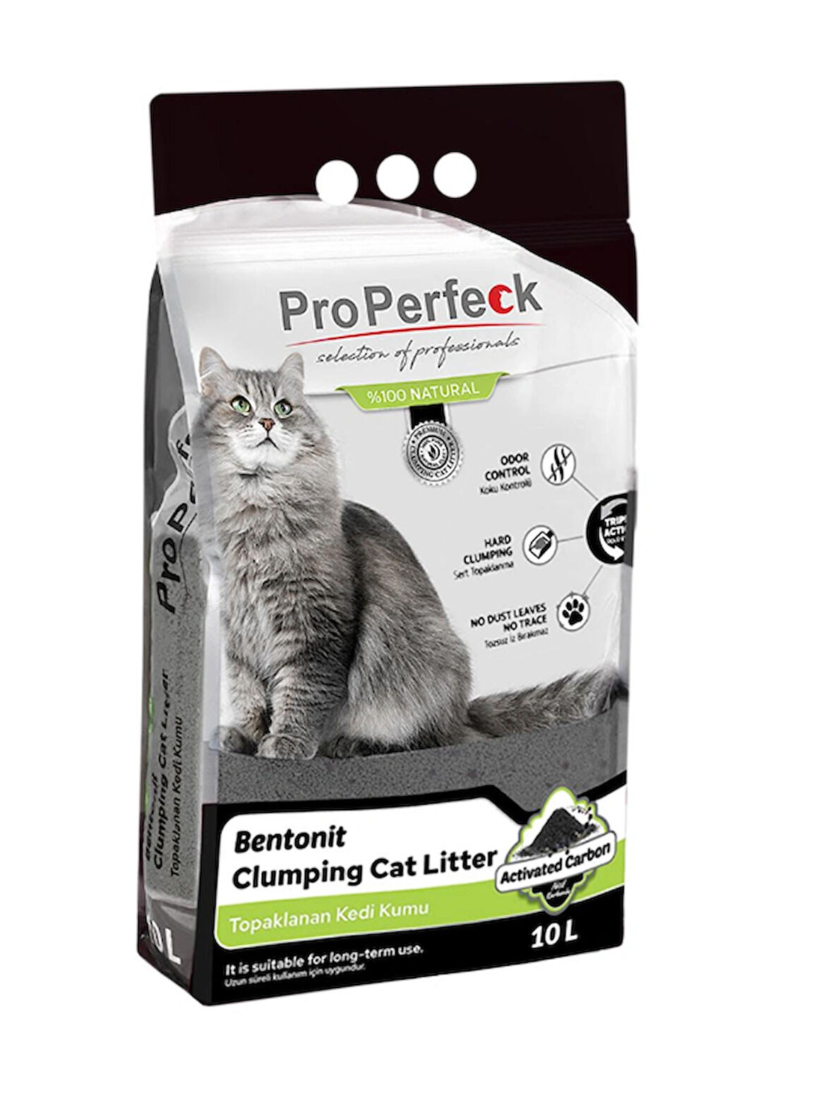 PRO PERFECK AKTİF KARBON İNCE KEDİ KUMU 10 LT
