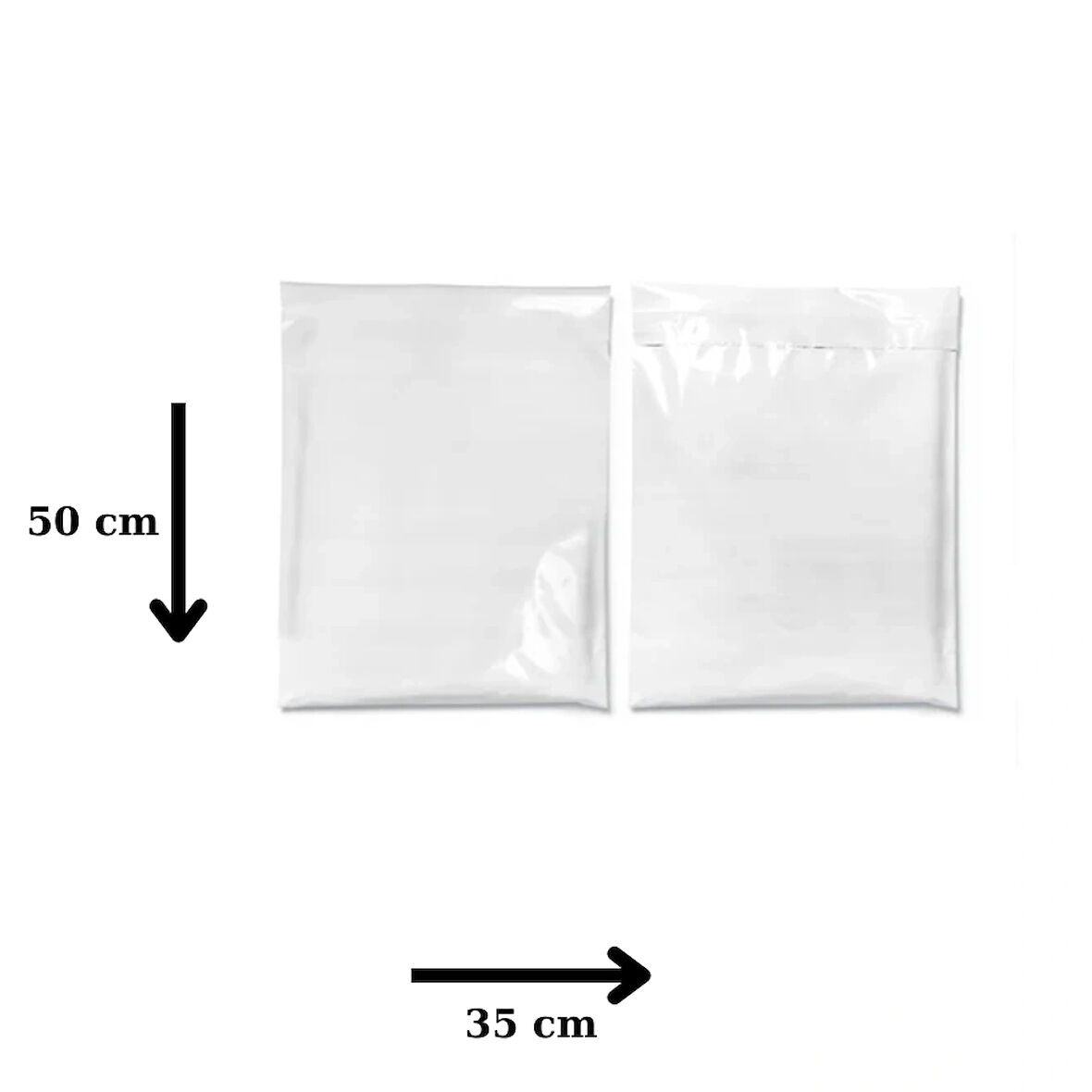  Beyaz 50x35 Kargo Poşeti 100 Adet – Güçlü ve Güvenli Paketleme