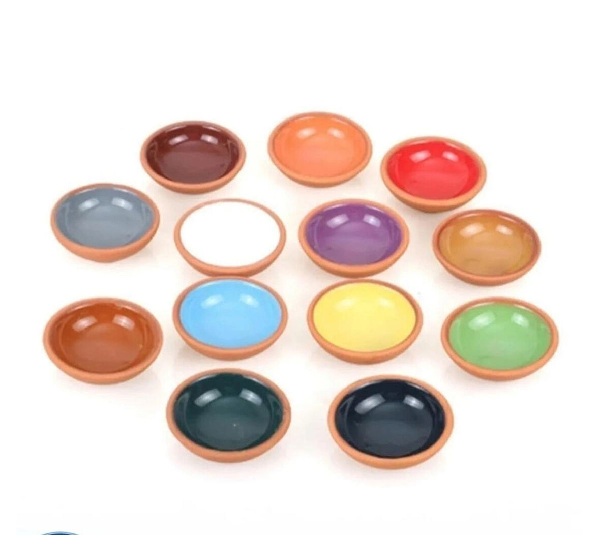 Kapadokya Kırmızı Toprak Çömlek Kase Sosluk, Reçellik Ve Çerezlik 14'lü Set 8cm