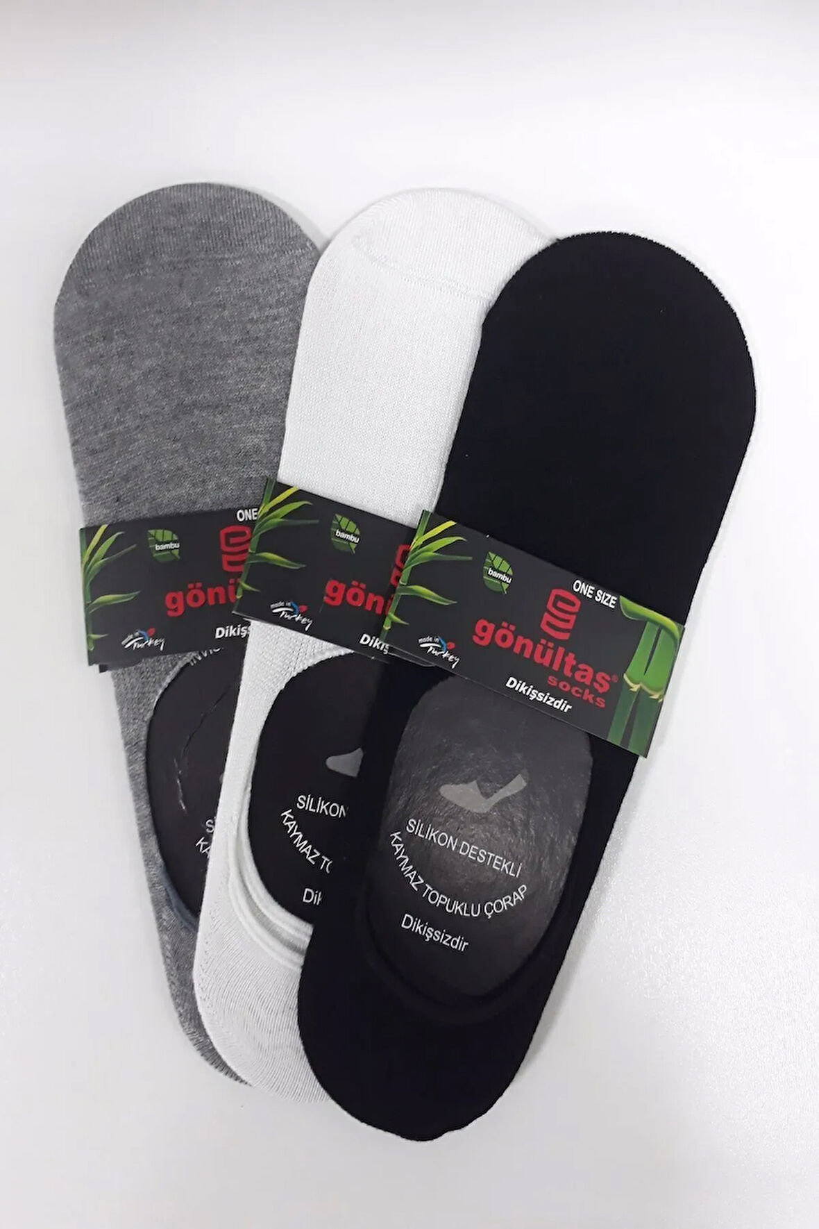 3 Çift X Silikon Destekli Dikişsiz Bambu Unisex Babet Çorap
