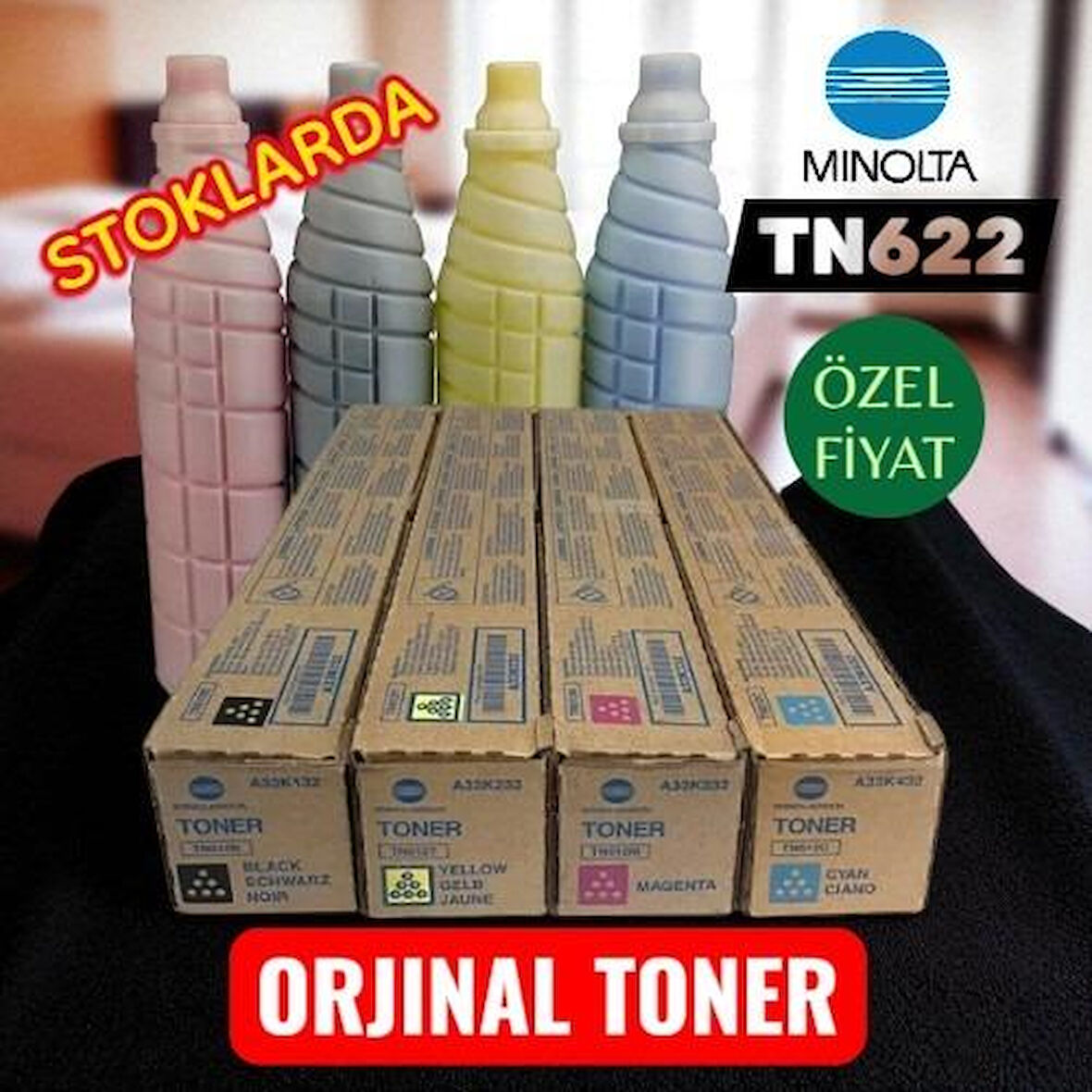 Konica Minolta Orijinal *TN622 / C1085/C1085/C1100/C6085* BK/C/Y/M ( SET)